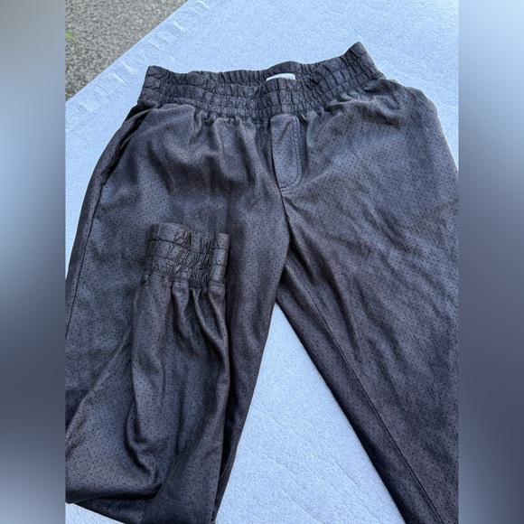 Club Monaco Dark Leather Like Trousers - Picture 1 of 5